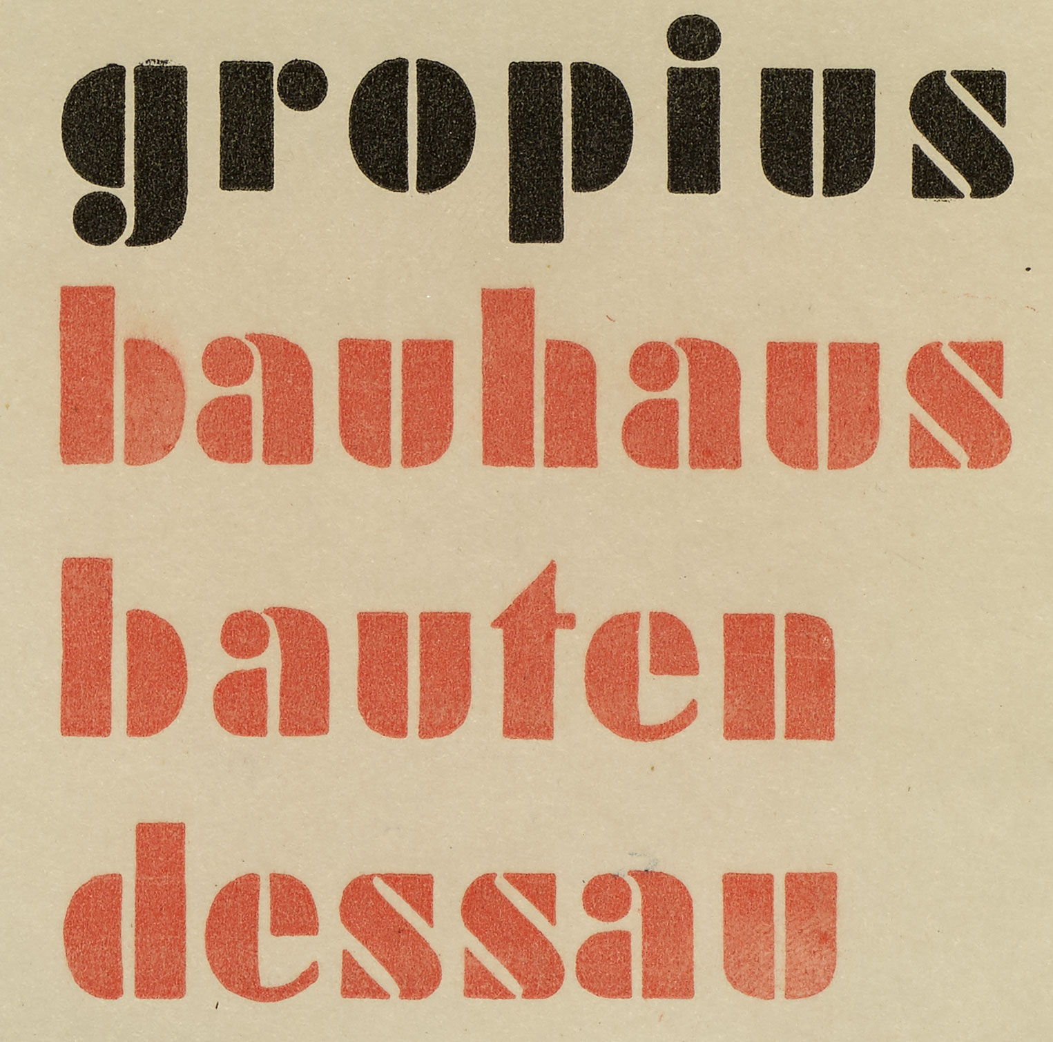 Closeup of the headline from the cover of Bauhausbuch 12, 1930. 