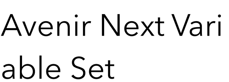 Avenir Next Variable Set