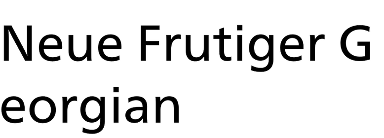 Neue Frutiger Georgian