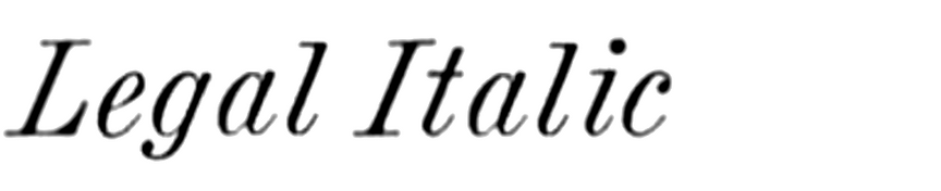 Legal Italic Legal Italic