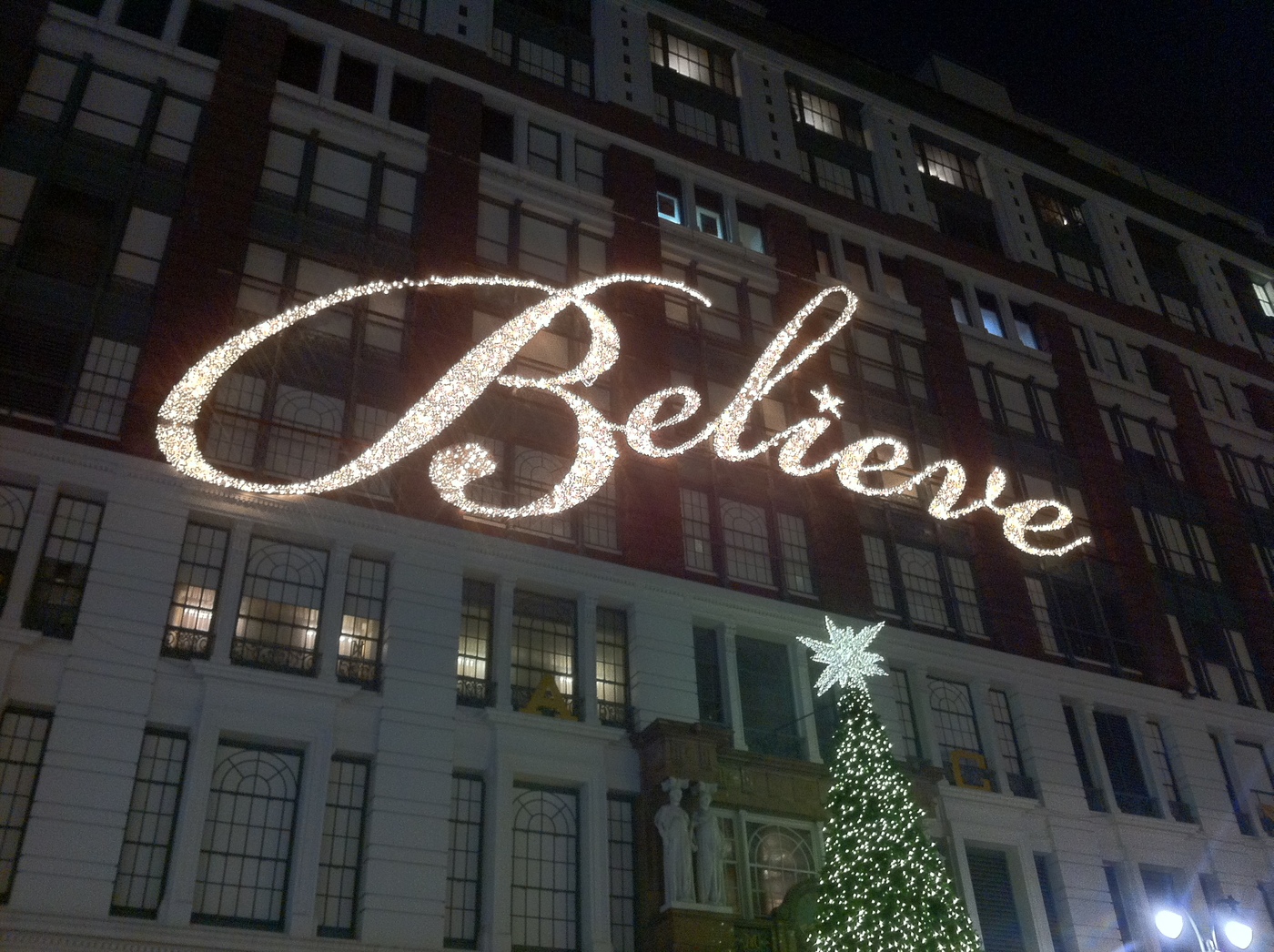 “Believe” Sign at Macy’s in Herald Square - Fonts In Use