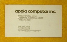 Apple logo (1977) &amp; Steve Jobs business card (1979)