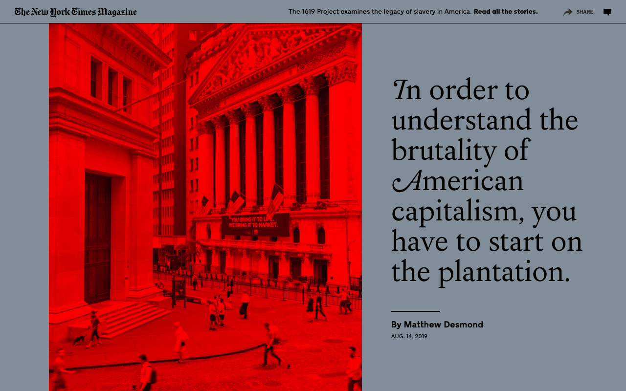 The New York Times Magazine, The 1619 Project issue 2019, online ...