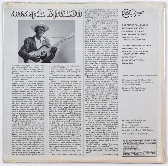 The liner notes by Jack Viertel are set in , accompanied by a photo by Andrew Ltd. Nassau. The track list appears to be set with IBM’s Selectric Composer, at least that’s what the unusual metrics of  suggest.