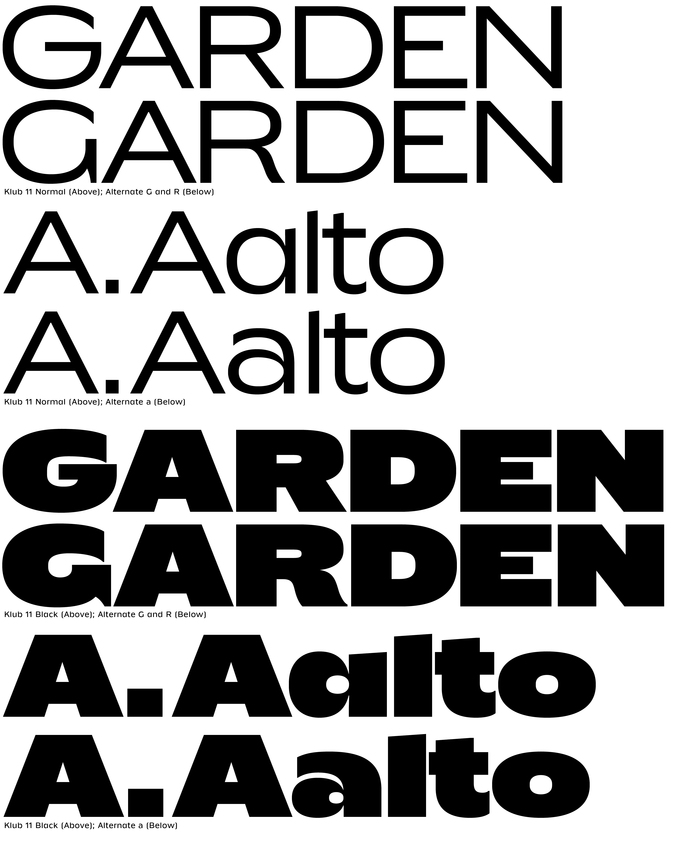 Klub specimen showing the available alternates for G, T, a.