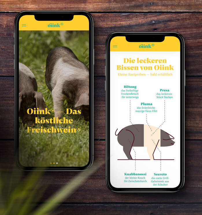 Oiink Farmyard pigs website and branding 5