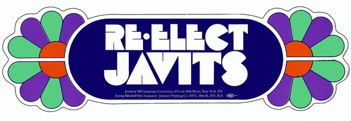 1968 re-election campaign bumper sticker.