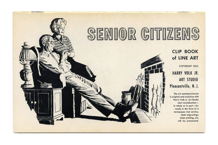 “Senior Citizens” (No. 373). The title is set in Quail, another face from Filmotype’s range of “novelty” faces, issued sometime after 1955. This open grotesque with extra contour is not unlike Stephenson Blake’s Echo, but has only a very restrained shade and no lowercase. The text is in  and .