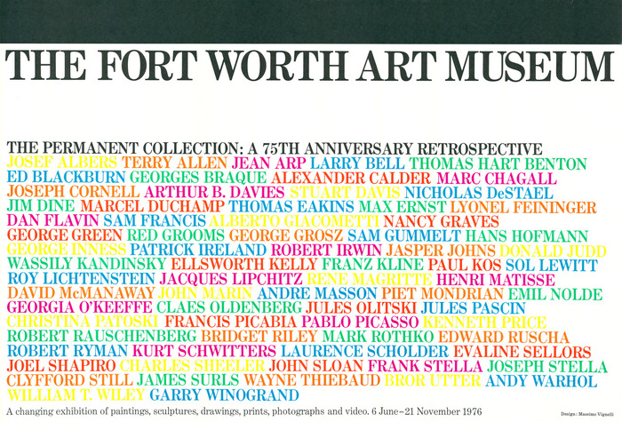 Fort Worth Art Museum – The Permanent Collection: A 75th Anniversary Retrospective exhibition poster