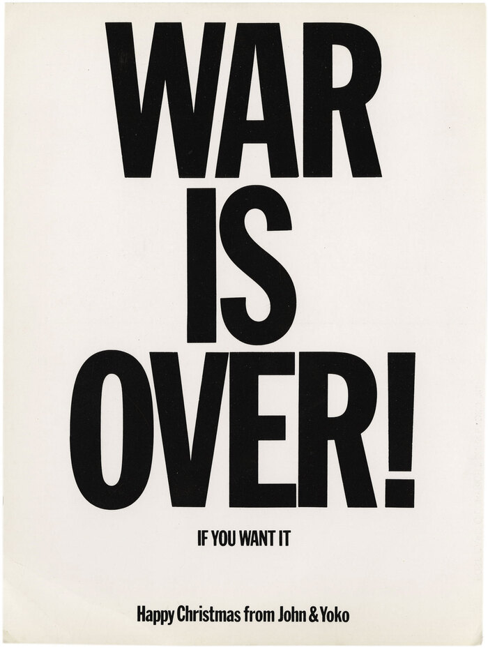 Original WAR IS OVER! postcard.