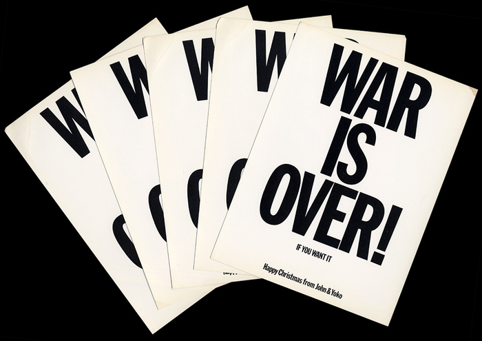 Original WAR IS OVER! postcards.