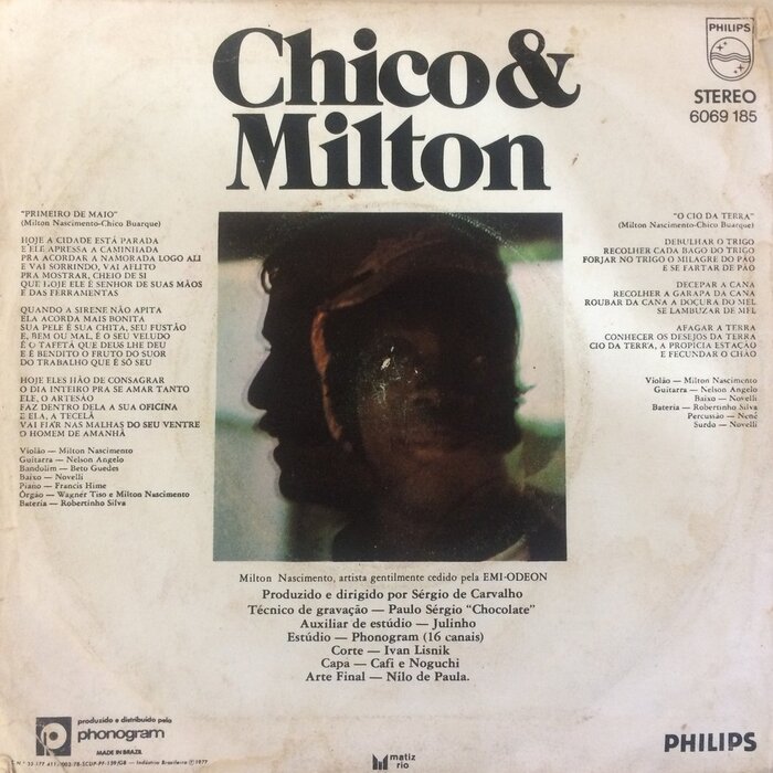 Milton &amp; Chico – “Primeiro de Maio” / “O Cio da Terra” single cover 2