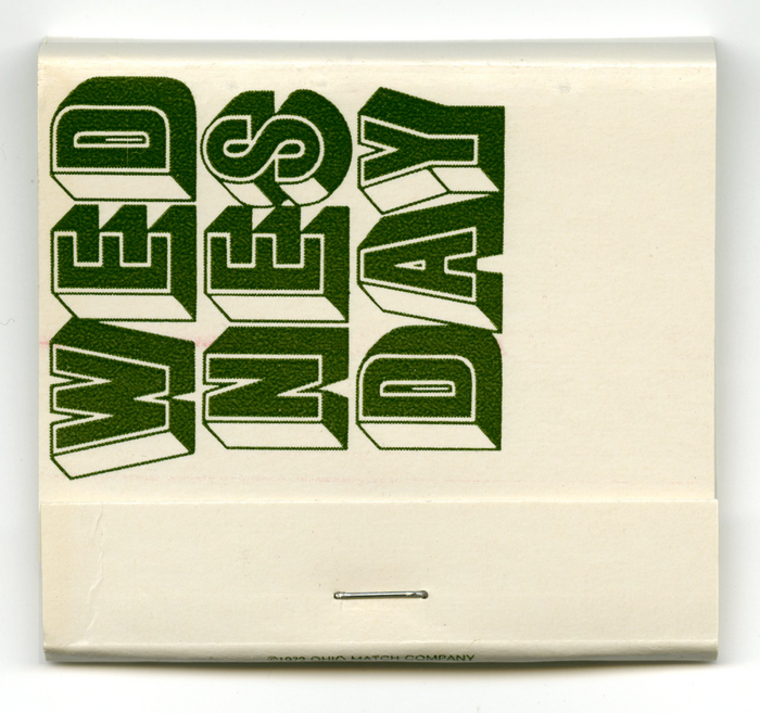 Wednesday is set in , a copy of Milton Glaser’s Baby Fat, distinguished by a wider W and a simpler shade on S.
