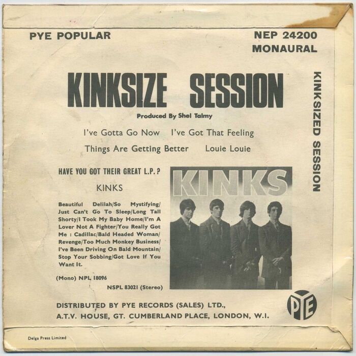 The Kinks – Kinksize Session EP album art 2