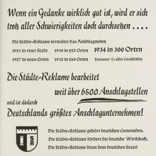 Städte-Reklame ad (1934)