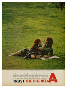 “Trust the Big Red A” ad for Acrilan acrylic fiber
