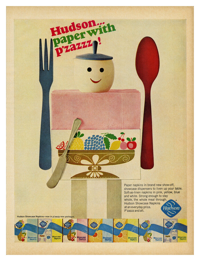 “Hudson… paper with p’zazzz!” ads (1966) 1