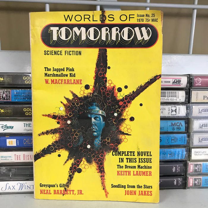 Issue 25, (vol. 5, no. 2), winter 1970, with stories by Keith Laumer, Dean R. Koontz, Gary K. Wolf, John Jakes, Neal Barrett, Jr., and others. [More info on ISFDB] The secondary typeface is  Bold Condensed.