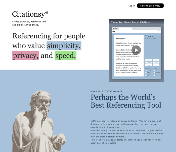 The Citationsy website