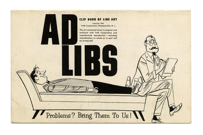 “Ad Libs” (No. 74) ft. Ginger, another, bold member of Filmotype’s “G series” of condensed Grotesques from the early 1950s. The casual serif at the bottom is Orlando. Both styles were made available in digital form in recent years. Ginger was digitized by Mark Simonson in 2008, and Orlando by Charles Gibbons in 2013.