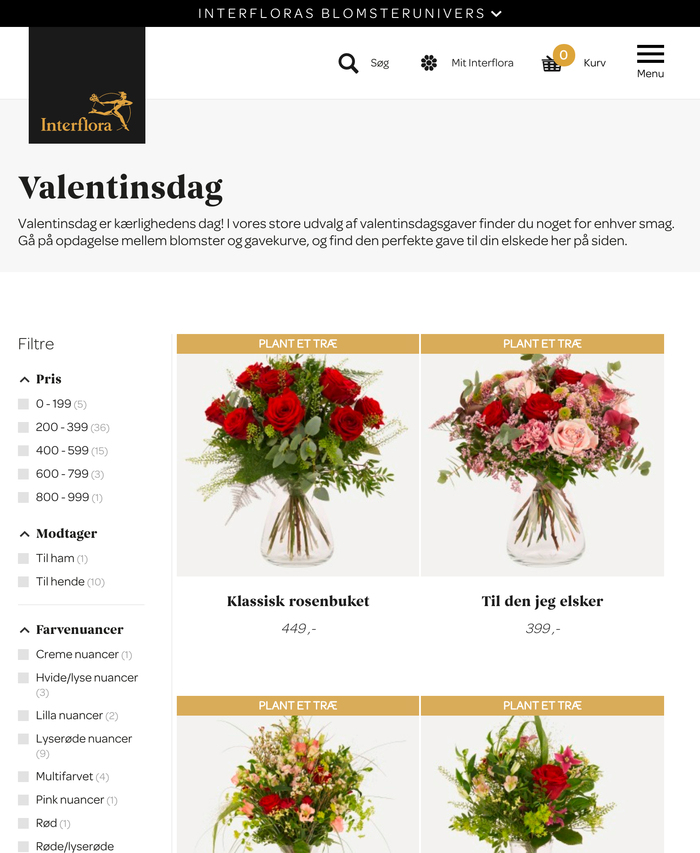 Special offers for Valentine’s Day.
