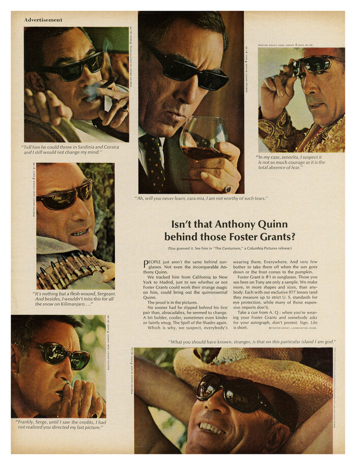 Foster Grant sunglasses ad (1966)