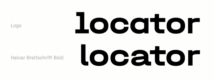 The logo uses the alternate monocular a of Halvar Breitschrift. In addition, the letter l has serifs added for a even more monospacey look. A subtle detail is the small curve in the upper l serif, derived from the t.