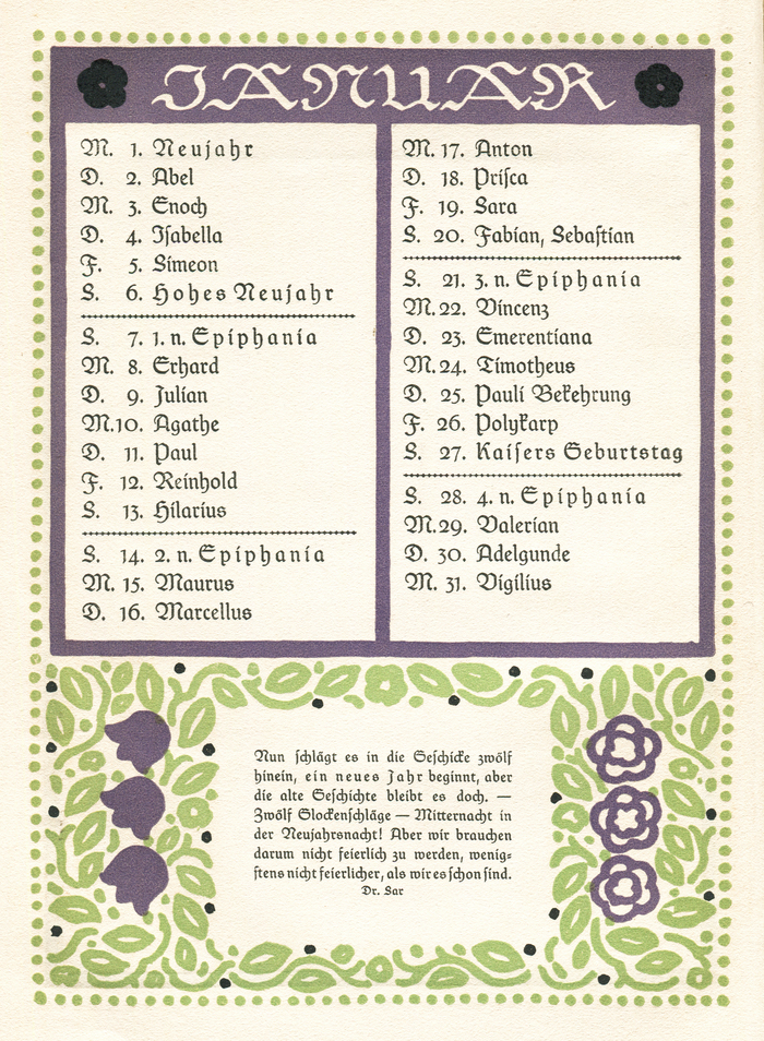 Wilhelm Raabe Kalender 1912 2