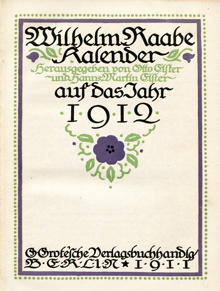 Wilhelm Raabe Kalender 1912 1