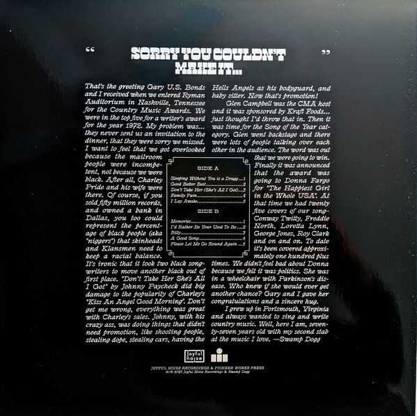 Swamp Dogg – Sorry You Couldn’t Make It album art 7