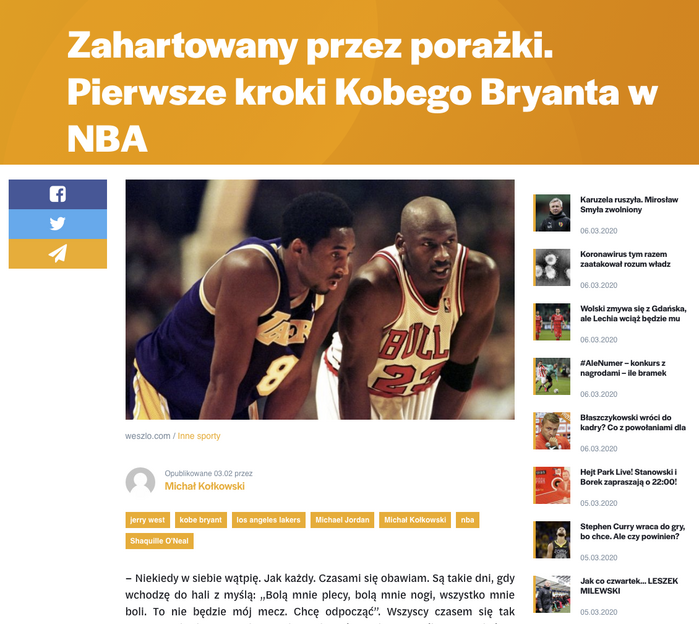 Weszło sports news website 10