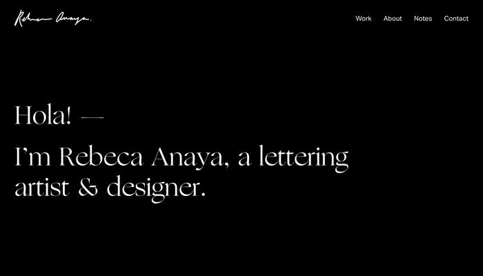 Rebeca Anaya portfolio website 1
