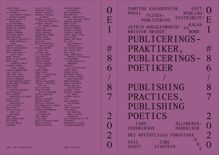 OEI #86/87: cover, spine, and back