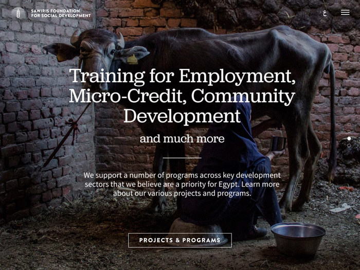 Homepage section with center-aligned type, set reversed on an image. The headline is in Jubilat, the deck in Source Sans, and the button text in all-caps Brandon Grotesque.