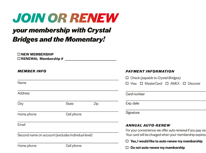 Membership application form (detail).