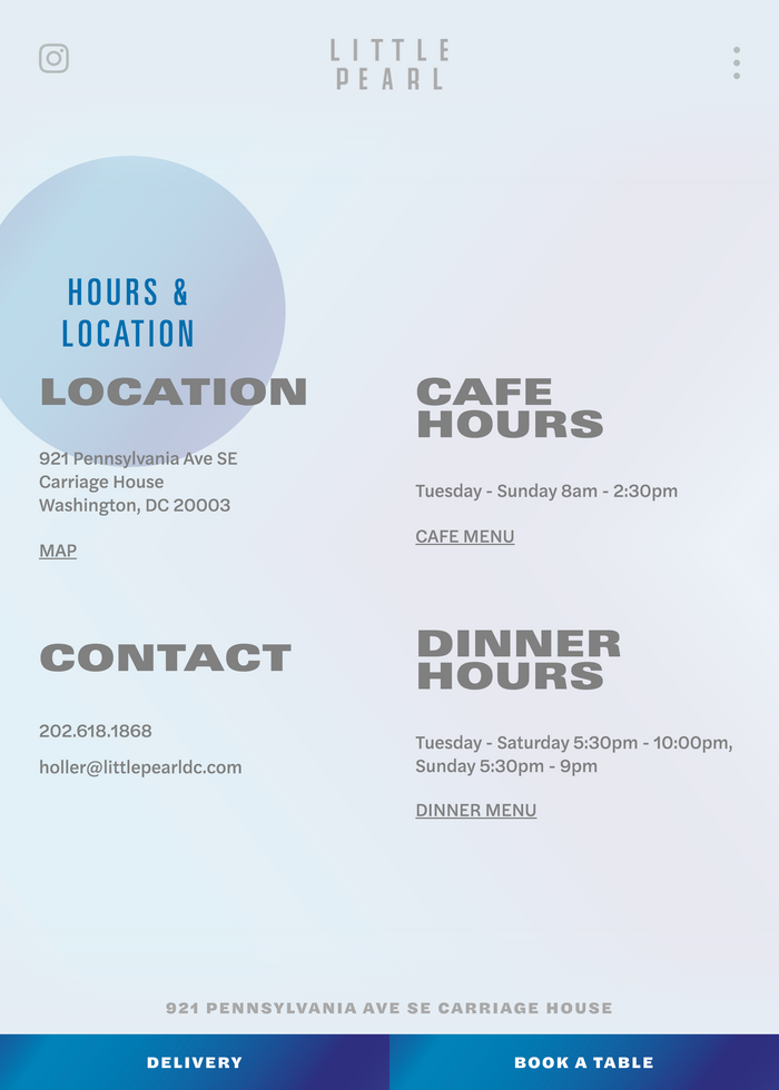 Little Pearl Restaurant website 3