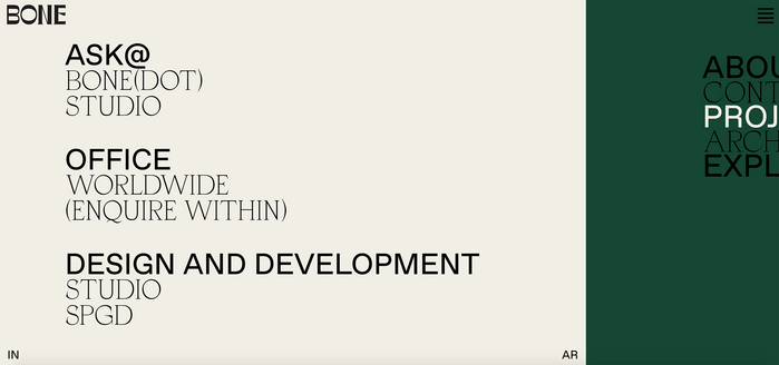 Bone Studio - Fonts In Use
