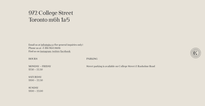 Giulietta restaurant, Toronto 6