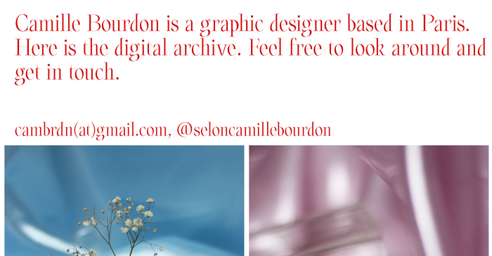 Camille Bourdon portfolio website 1