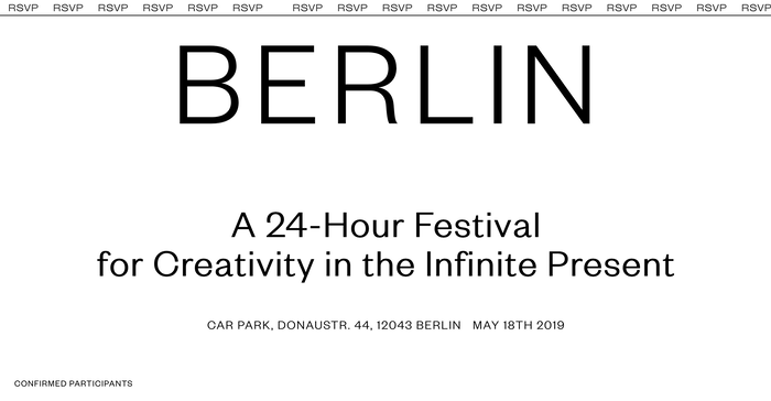 Reference Berlin is “a 24-hour festival for creativity in the infinite present” that took place on May 18th, 2019.