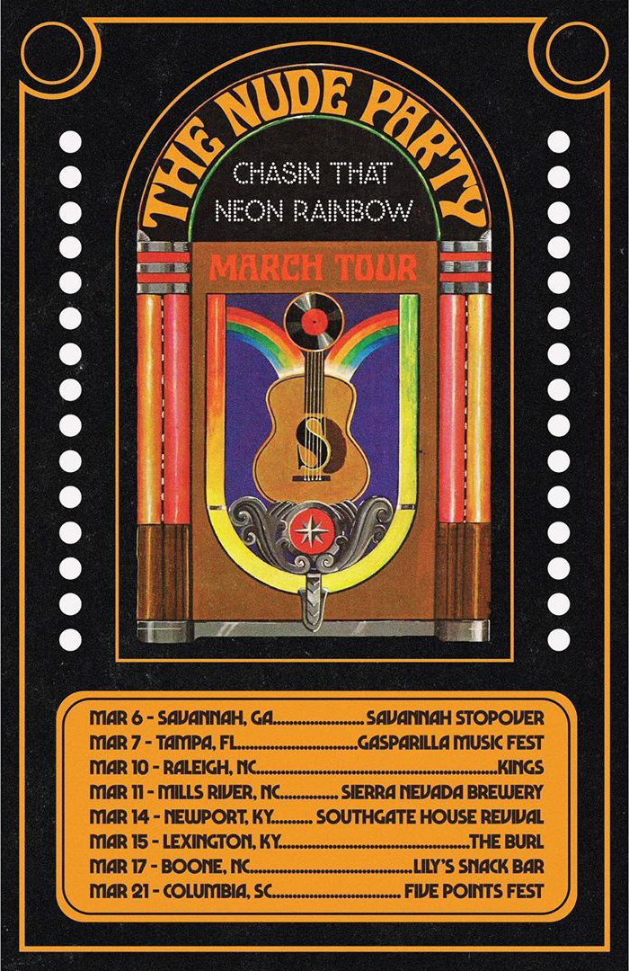 The Nude Party – “Chasing That Neon Rainbow” tour poster