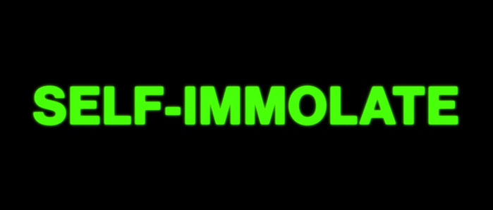 “Self-Immolate” music video, from Infest the Rats’ Nest (2019). Typeset in Helvetica Black.