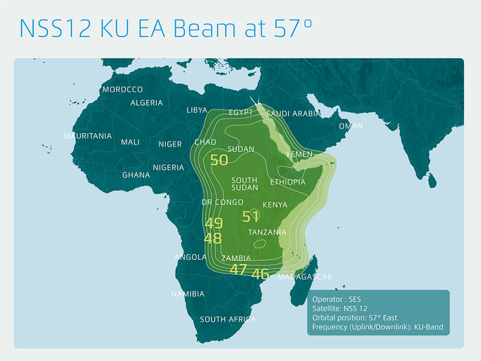 Satellite coverage map.