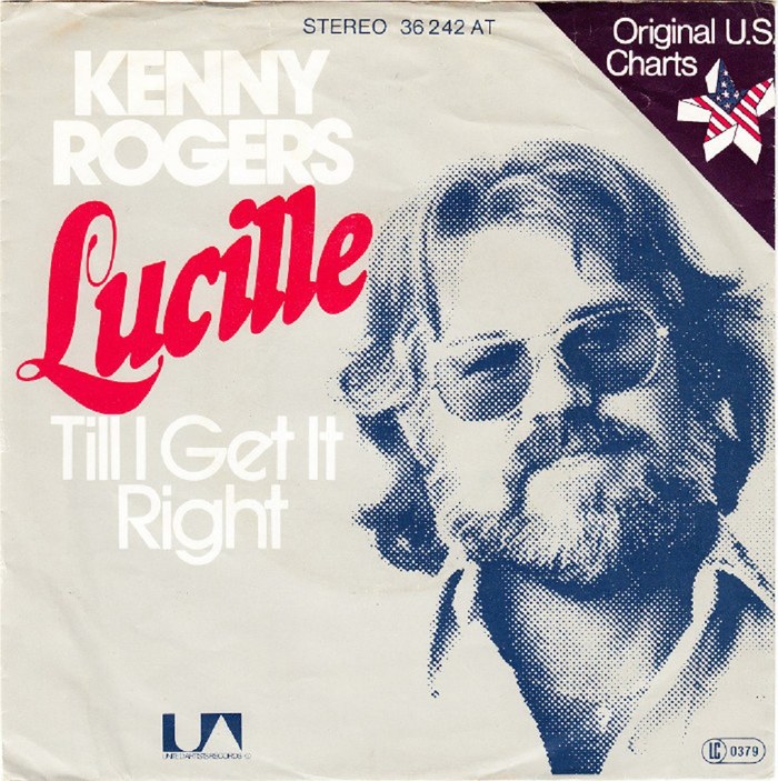 Kenny Rogers – “Lucille” / “Till I Get It Right” German and Belgian single covers 1