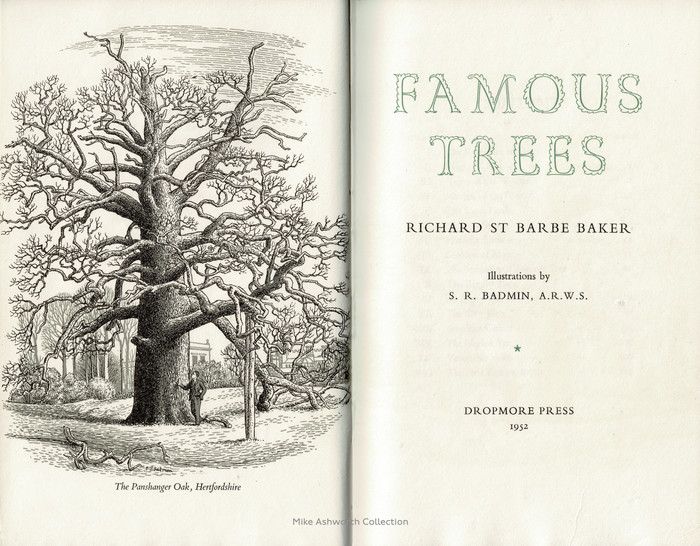 Famous Trees title page, Dropmore Press