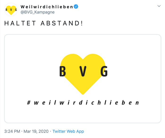 BVG #weilwirdichlieben, March 2020 adaptation 1
