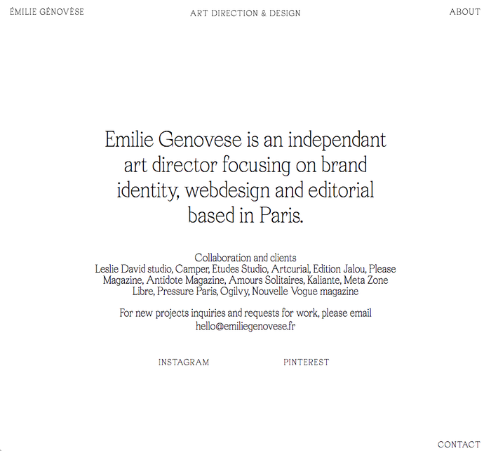 Emilie Génovèse portfolio website