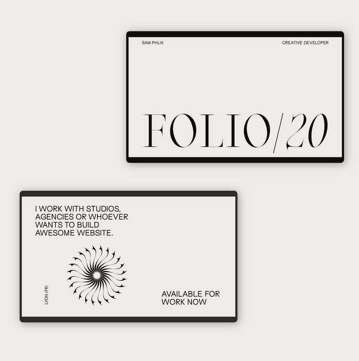 Sam Phlix portfolio website 2020 5