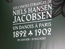 <cite>Les Contes Étranges de Niels Hansen Jacobsen</cite> at Musée Bourdelle exhibition graphics