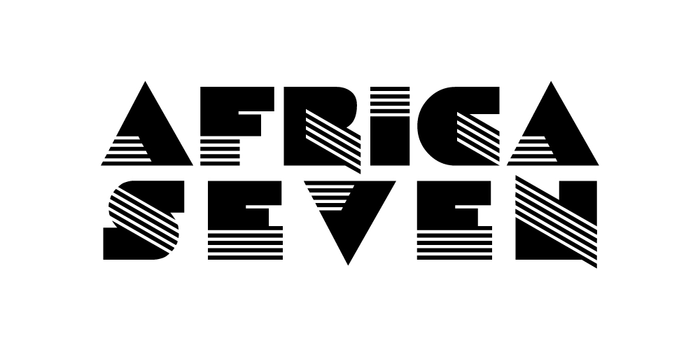 The Africa Seven logo (London/Paris, ca. 2014) is set in . The second line was tracked out to match the width of the first one, resulting in a somewhat gappy look.